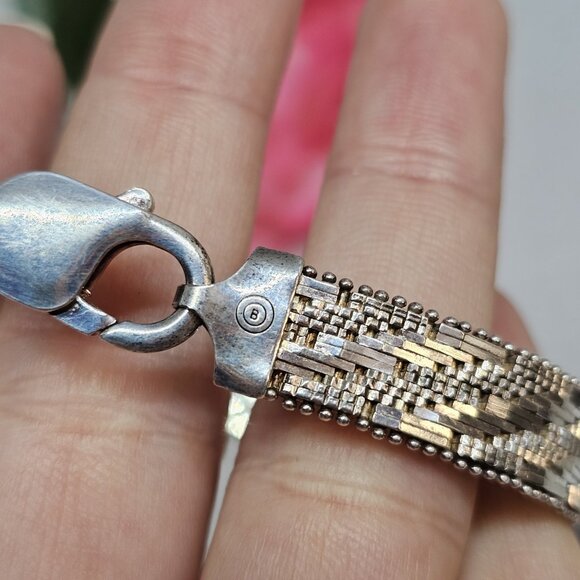 Bel Oro Richline 925 STERLING SILVER 7" Weaved BRACELET 22 Grams Woven Design - Picture 12 of 15